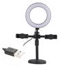 Mobile Phone 2Pcs Clips Stand with 6in LED Ring Light Fill Light Bracket for Live Stream