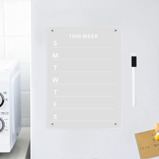 Акриловые магнитные наклейки на холодильник Доска для заметок Рабочее сообщение Заметки еженедельник Прозрачный дисплей