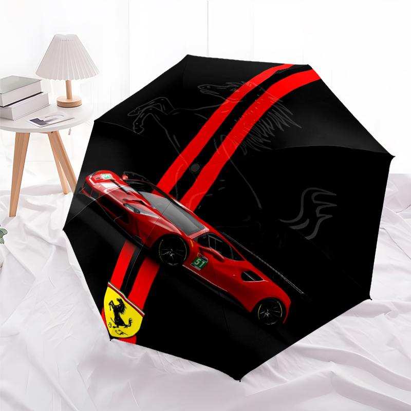 Складной зонт с принтом логотипа F-F-Ferrari, для улицы, отдыха и путешествий, прочная ткань зонта, подарок на день рождения и праздник