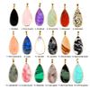 Hot Sales Natural Rose Quartz Biplanar Water Drop Pendant Necklace for Children's DIY Healing Stones and Gifts