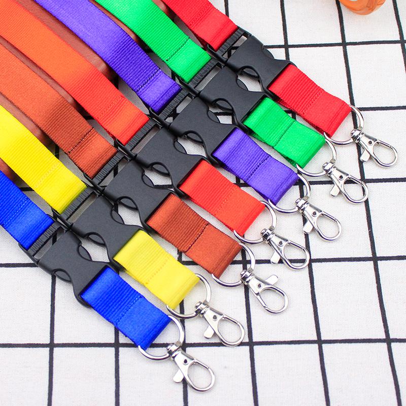 10pcs/lot Safety Hanging Neck Strap Lanyard For Mobile Phone ID Name Card Badge Holder Keys 2cm Wide Multi Functional Lanyard