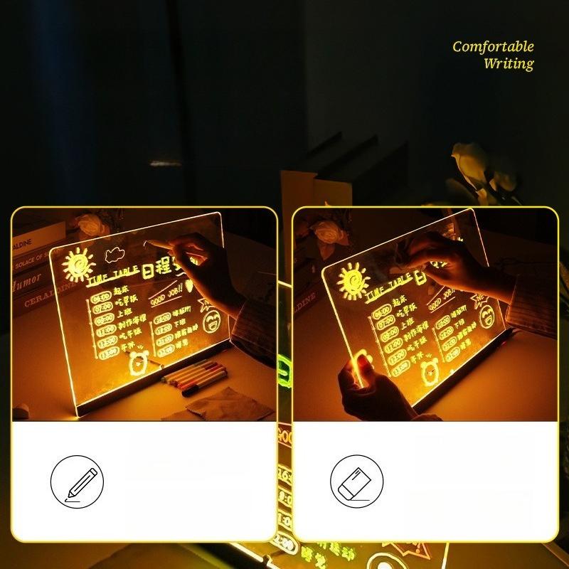 1 шт. RGB прозрачная акриловая флуоресцентная доска со светодиодной панелью, светящаяся доска для письма, доска для сообщений, рекламная доска, стираемая доска для рисования