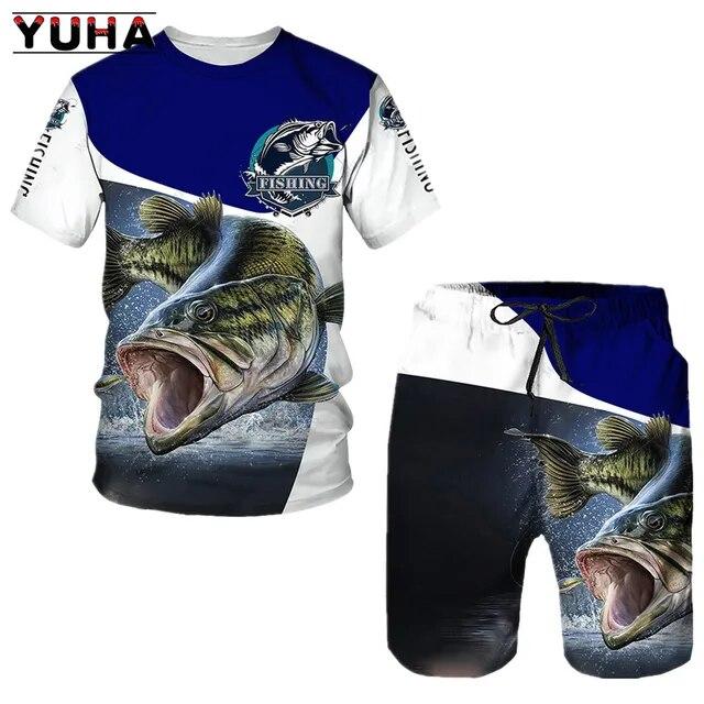 Мужские летние шорты с рыбой, мужская одежда для охоты, кемпинга, 3d принт, спортивные бестселлеры, спортивные костюмы, спортивная одежда