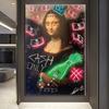 Reproductions Graffiti Art Mona Lisa Canvas Painting Dollar Poster and Print Wall Art Picture for Living Room Decoration Cuadros