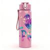 1PC I Love K Pop Heart Letter Slogan Print 750ml Color Plastic Sports Water Bottle Leakproof Flip Straw Lid Suitable for Sports Office Home Use