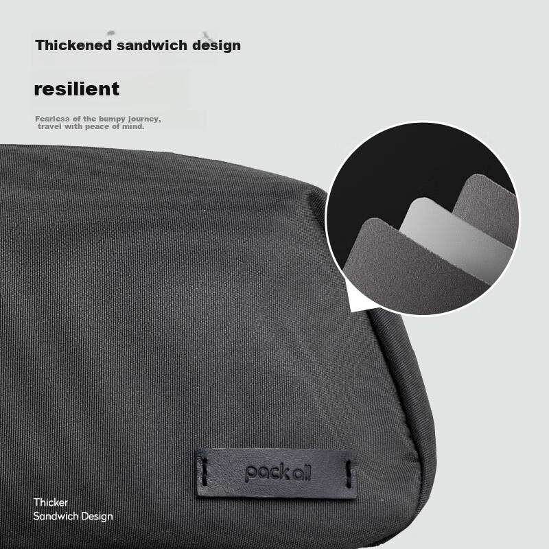 Pack All Travel Toiletry Bag for Men, Convenient Storage, Thickened Curved Large Opening, Business Trip Toiletries Organizer Bag, Dark Gray