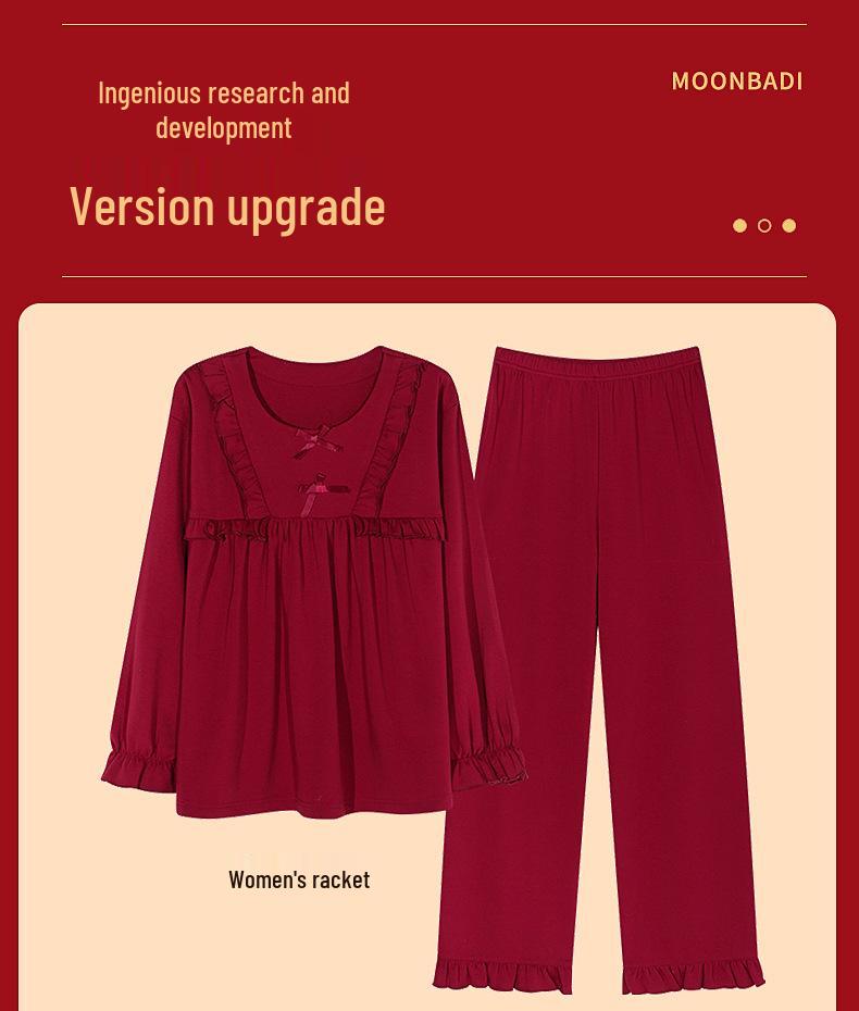 Красный комплект пижамы для молодоженов: Мужская и женская хлопковая длинная одежда для дома в свадебном стиле для весны и осени