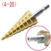 3Pcs/set 3-12mm 4-12mm 4-20mm HSS Straight Groove Step Drill Bit Titanium Coated Wood Metal Hole Cutter Core Drilling Tools Set