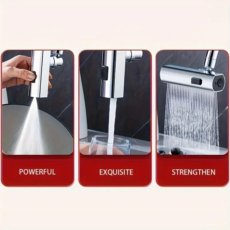 3в1 Водопад Кухонные Смесители Вращение на 360° Многофункциональный Смеситель Аэратор Удлинитель Раковина Насадка для водопроводного крана Аксессуары для кухни и ванной комнаты