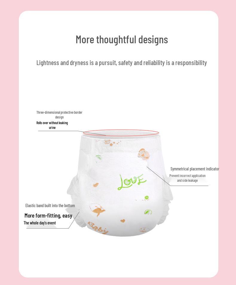 Qiu Qiu Cat Ультратонкие дышащие хлопковые подгузники для малышей XL/XXL
