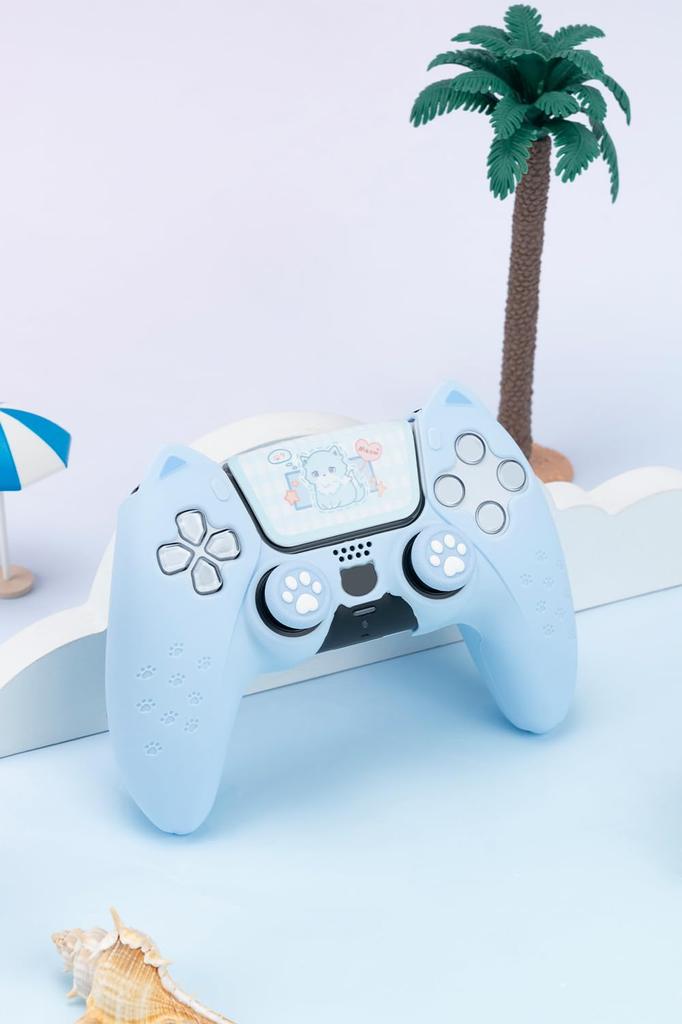 GeekShare PS5 контроллер силиконовый мягкий чехол совместимый с PlayStation 5 PS5 контроллер чехол и наклейка защитный защитный легкий для PS5