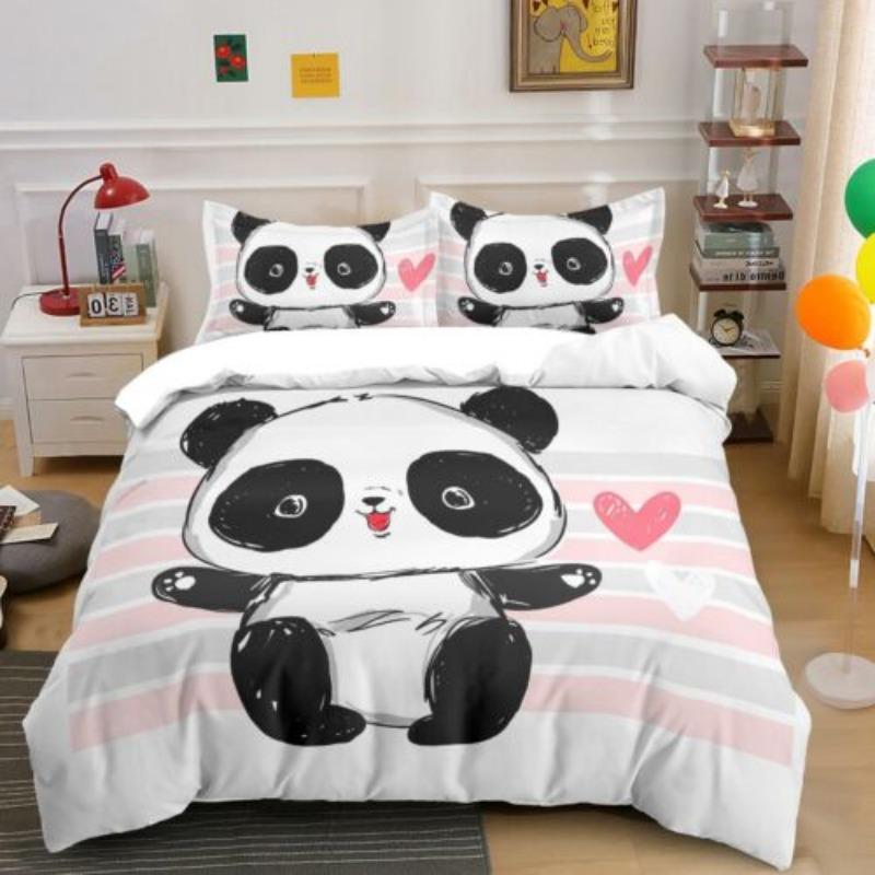 Panda Doona Quilt Duvet Cover Set Pillowcase Single Double Queen King Size Bed