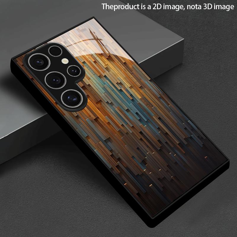 2D чехол для телефона с текстурой дерева для Samsung S26 S25 S24 S23 S22 S21 S20 A56 A36 A16 - Стеклянная защитная крышка
