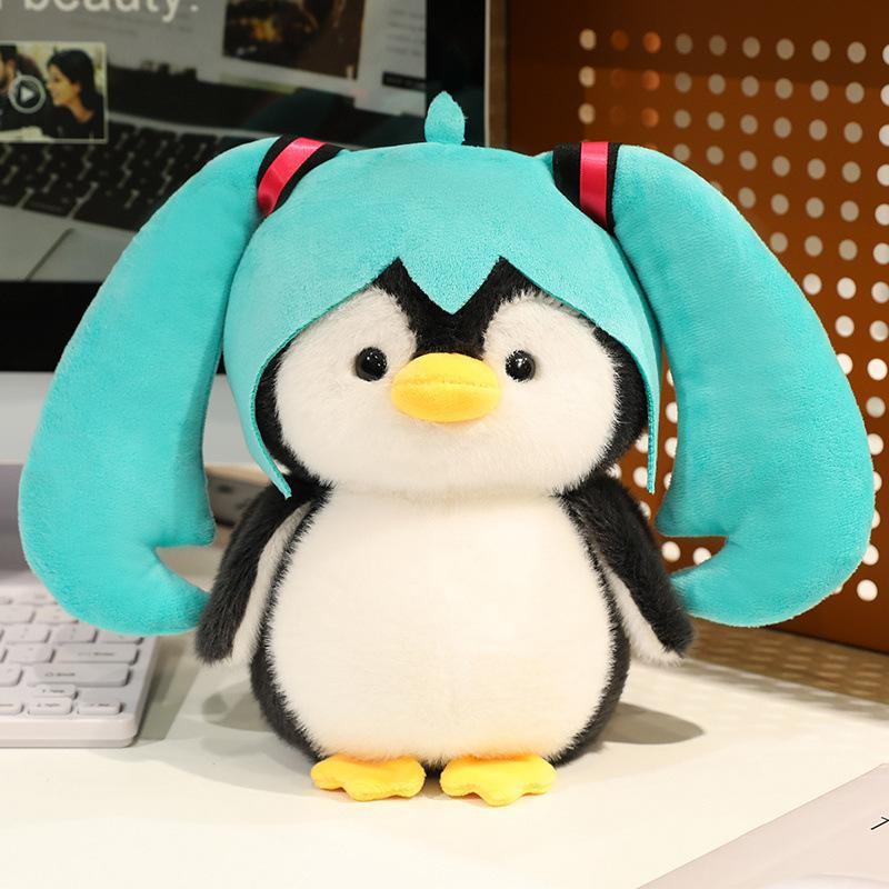 Cartoon Cute Penguin Turned Cat Shark Doll Plush Toy Kitten Doll Children Soothing Doll
