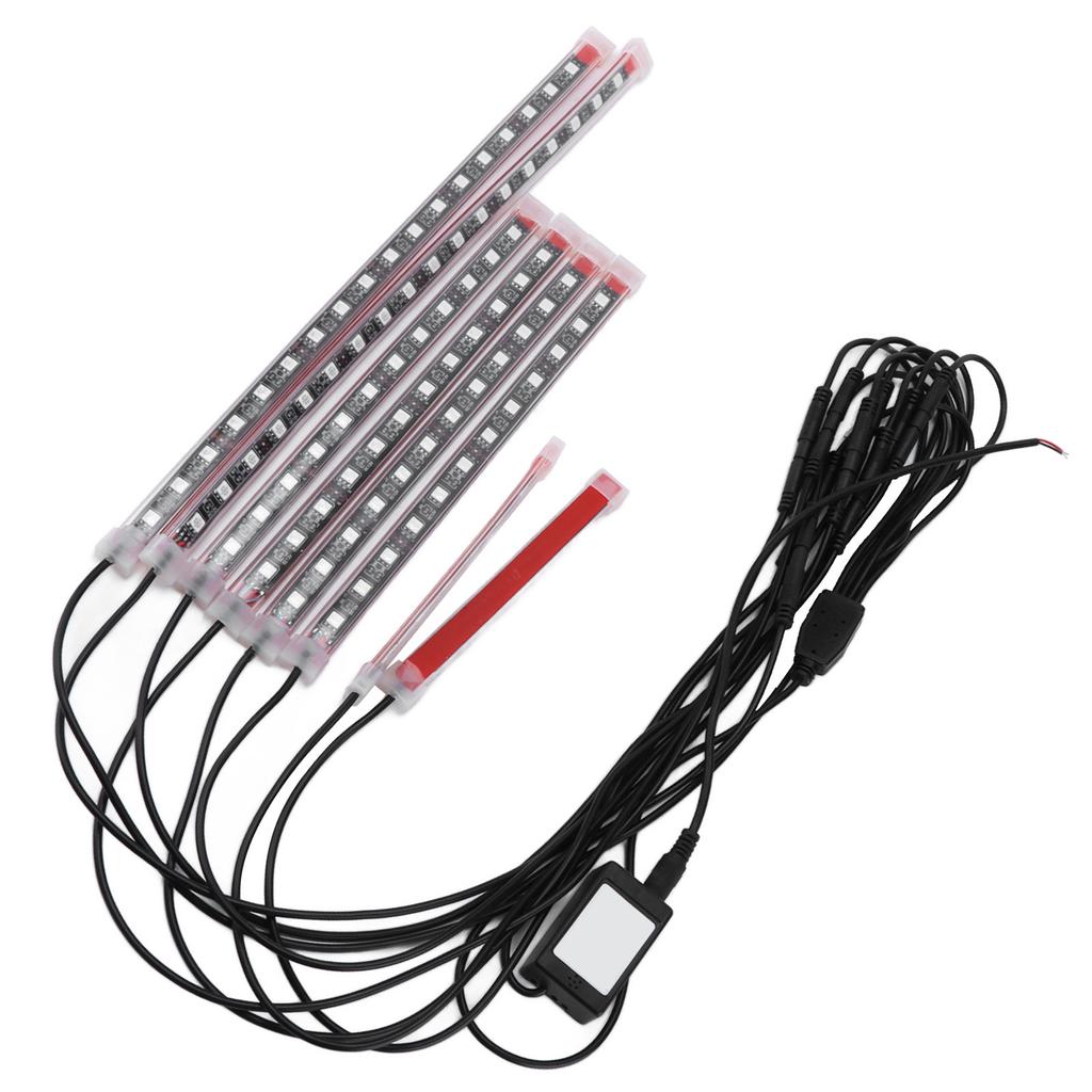 Мотоциклетная RGB подсветка салона, управление через приложение, Bluetooth пульт, 12 В, 8 светодиодных лент, модификация
