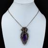 Gorgeous Amethyst Gemstone Pure Copper Wire Wrapped Handmade Pendant Jewelry