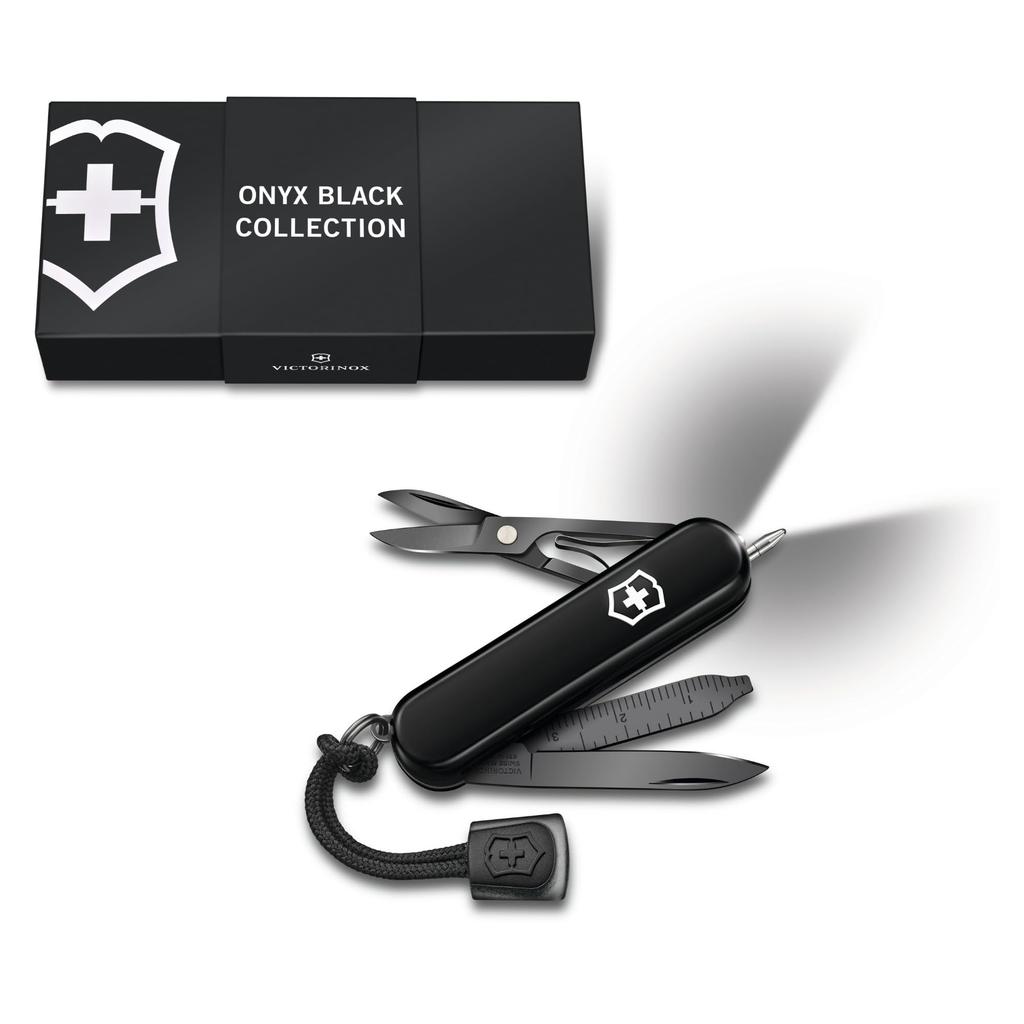 Victorinox Signature Light Onyx с 7 функциями, включая шариковую ручку для экстренных случаев и светодиод. Идеально подходит в качестве черного, швейцарского многофункционального инструмента, нож, расходные материалы,