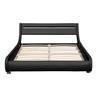 Lit ava pour matelas 120x190 - Sommier Tte de Lit eclairage LED Incurve Couleur NOIR Pieds en 5 cm pour matelas