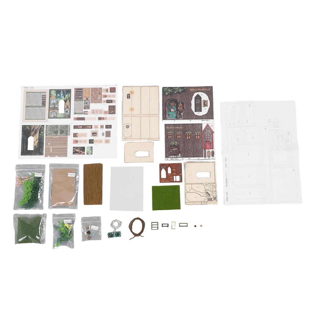 Набор для сборки дома своими руками со светодиодной лентой, открытый/закрытый, миниатюрный деревянный дом, набор для сборки, настольное украшение