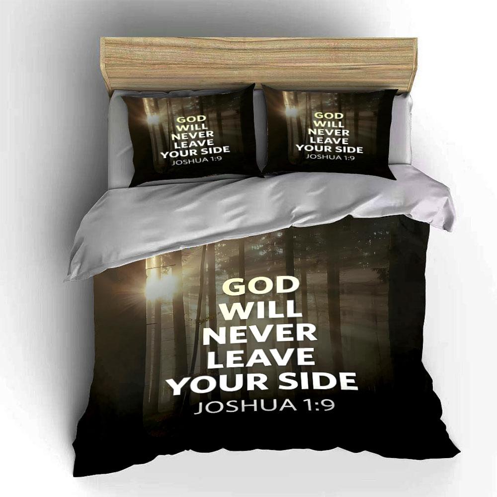 God Will Never Leave You Bedding Duvet Cover Set Duvet Cover Pillowcases (1*Duvet Cover 2*Pillowcases, without duvet insert)