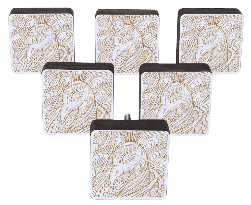 IBA Indianbeautifulart Brown Engraved Knobs 10 Pc Furniture Wooden Scallop Knobs Rustic Drawer