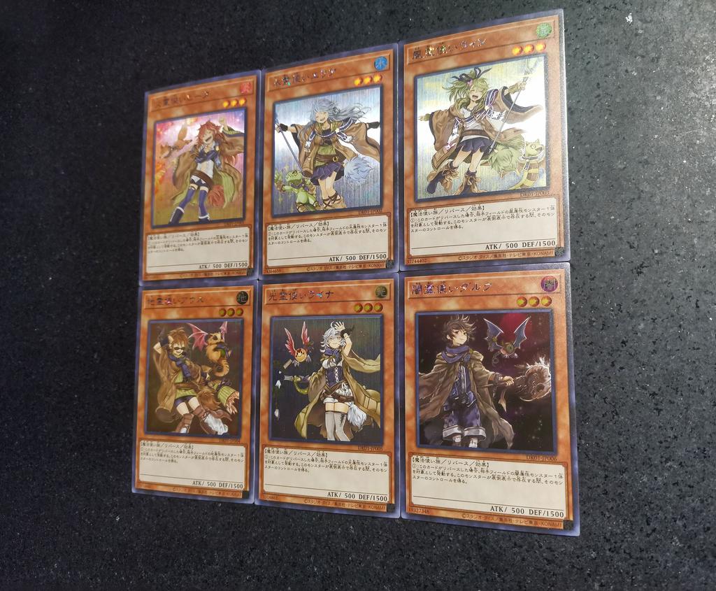 6pcs diy Yu-Gi-Oh! Hiita the Fire Charmer Wynn the Wind Charmer Self Control Collect Signature Trading Flash Card Anime Cartoon