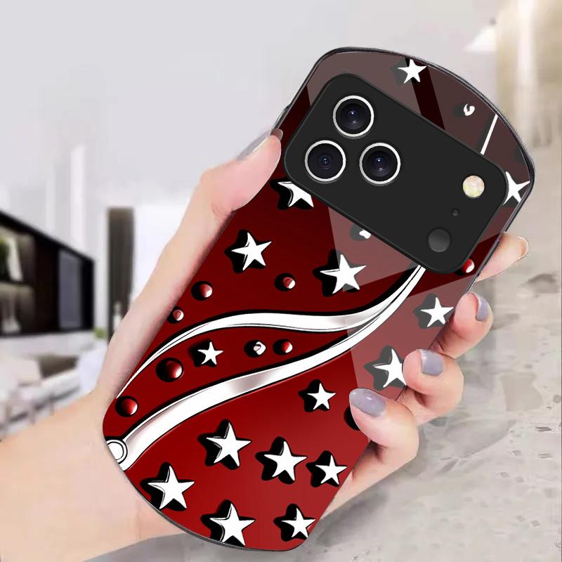 Deep Night with Stars For iPhone 17 16 15 14 Pro 13 Plus 12 mini 11 Pro Max XR X S 7 8 Elliptical Tempered Glass Phone Case