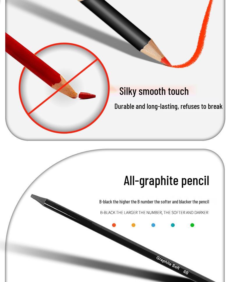 Набор из 96 профессиональных цветных карандашей для эскизов и рисования для принадлежностей для изобразительного искусства