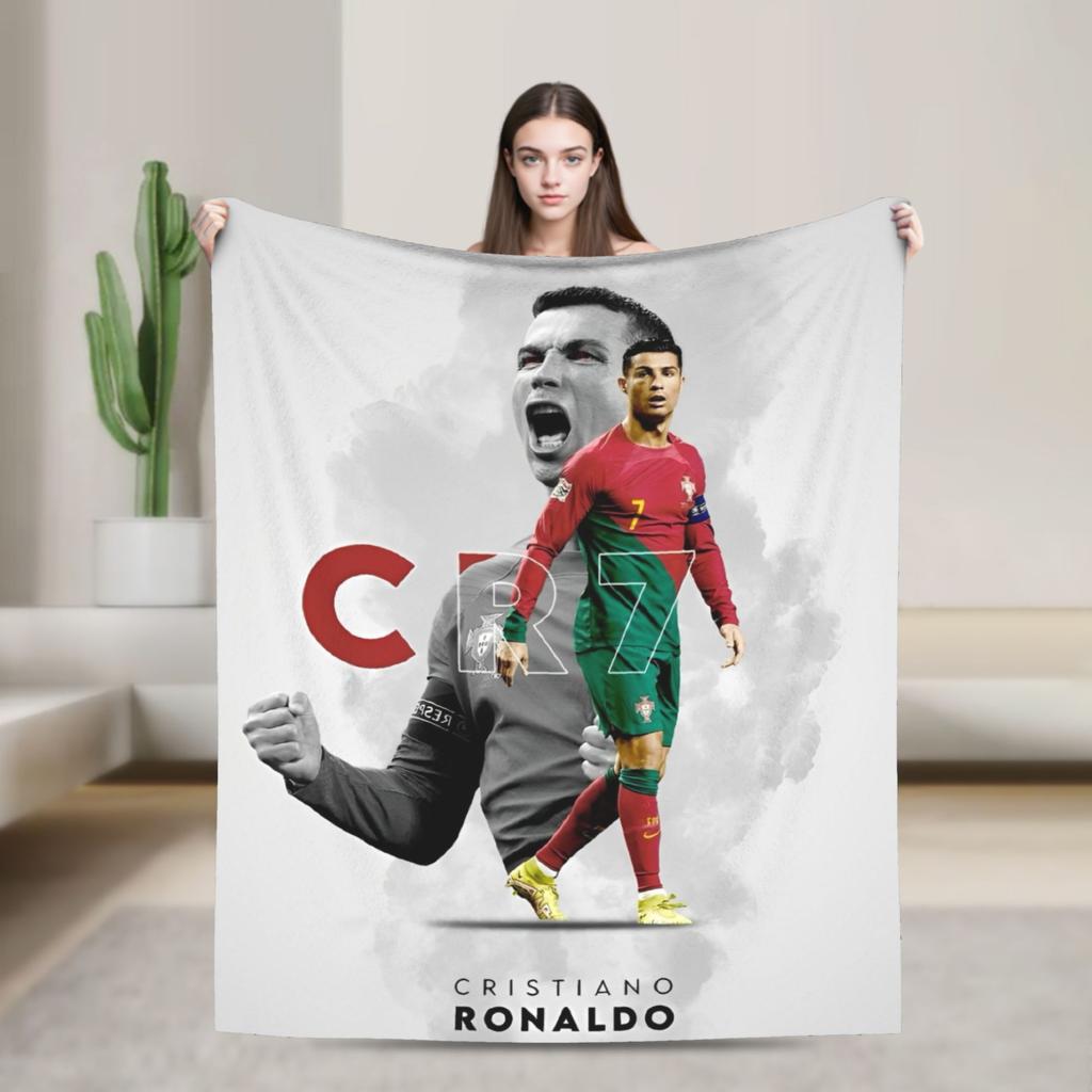 Football Legend CR7 Plush Blanket Vintage Throw Blanket for Home 125*100cm Bedspread