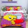 3pcs Tweety3 Cover Set - Personalized Name, HD Printed Bedding with 1 Cover and 2 Pillowcases - Perfect for Home Decor, Easy Care