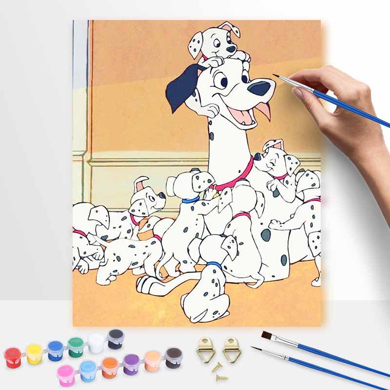 Disney Набор для масляной живописи «101 далматинец» цифровое искусство живописи ручная работа DIY украшения для дома комнаты