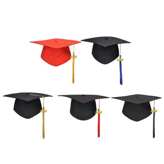 Кепка для выпускников для взрослых, кепка бакалавра, регулируемый размер, эластичный ремешок, плоский верх, эластичный ремешок, кепка с кисточками, штамп 2025 г.