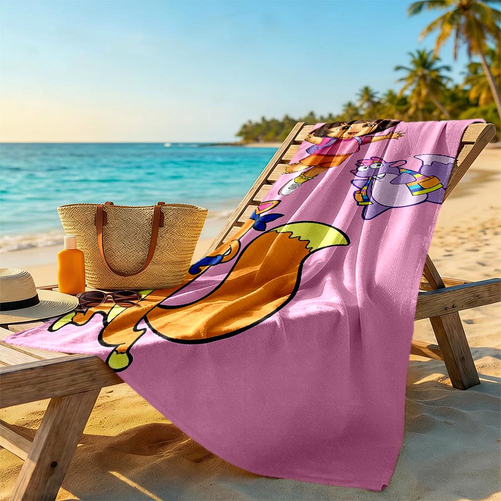 Dora Explorer Beach Towel Super Soft Microfiber Quickdry Fabric Comfortable Lightweight