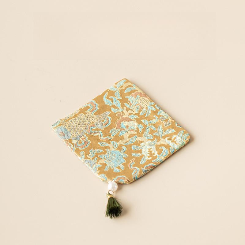 25 Новых Подставок с Кисточками из Парчи Сыфан, Тканевых, Бытовых, для Чайных Чашек, Ковриков для Чайного Набора, Изоляционных Ковриков, Премиальных Аксессуаров для Чайной Церемонии