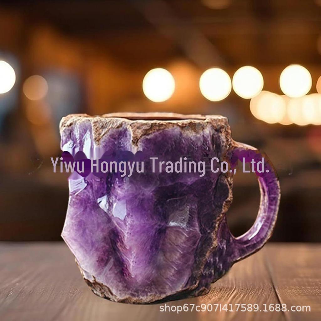 2024 Elegant Translucent Mineral Resin Coffee Cup - Colorful Luxury Gift