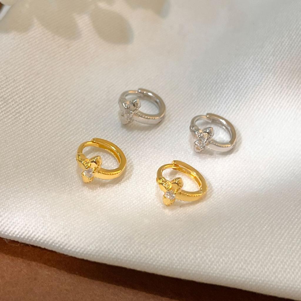 Luxury 18K Gold Plated S925 Silver Cross CZ Huggie Hoop Earrings, Dainty Vintage Small Hoop Earrings Jewelry for Women