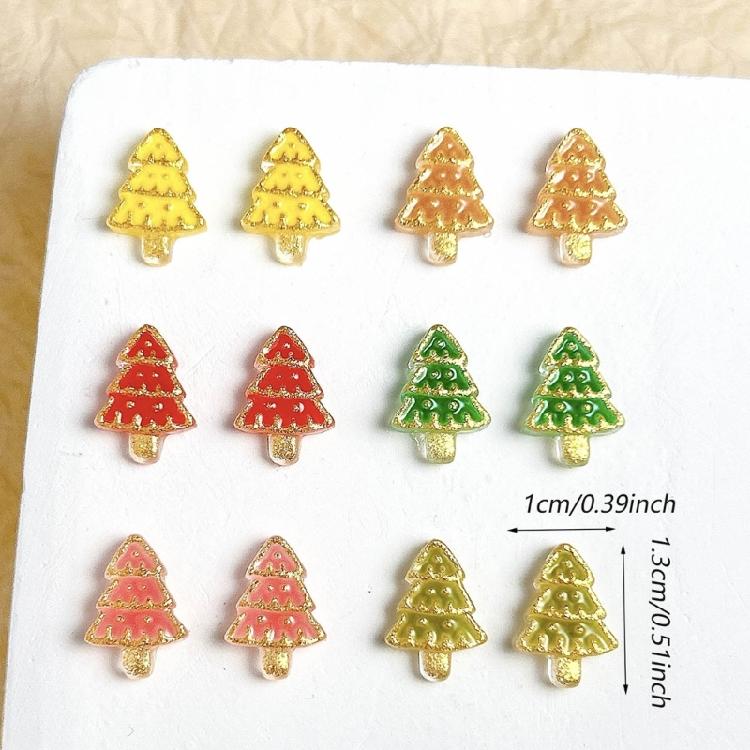 Набор из 20 штук Роскошные смоляные charms для ногтей Елочка Камни для нейл-арта для стойкого DIY-маникюра Праздничное мероприятие