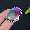 Rainbow Solar Quartz Gemstone Handmade 925 Sterling Silver Ring Size 8.5 B7f47