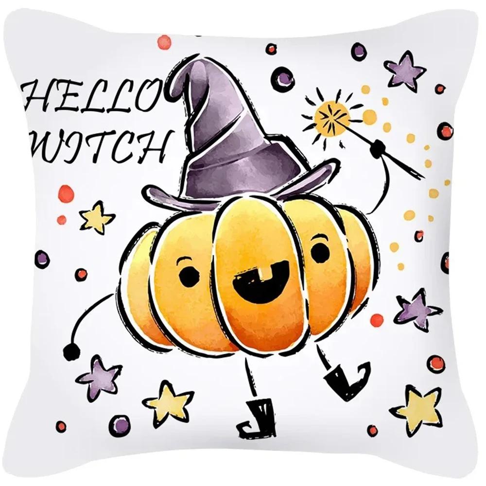 Подушка для украшения на Хэллоуин в виде тыквы, кошки, призрака, подходит для украшения дома, гостиной, дивана, комнаты