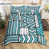 Геометрия Комплект пододеяльника Кинг Синий Белый Черный Треугольный Полосатый Комплект постельного белья Полиэстер Винтажный Ручной Рисунок Жирная Полоса Пододеяльник