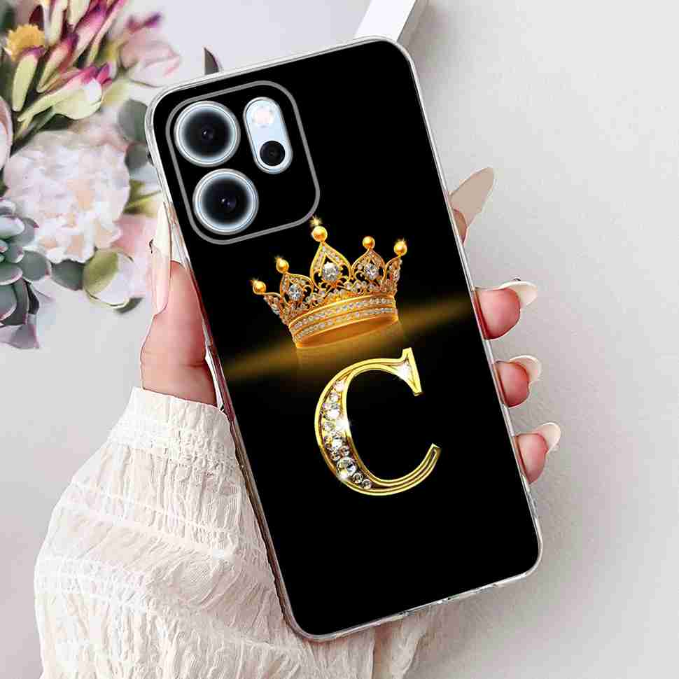 Чехол для Oppo Reno14 F 5G 6.57" Популярный дизайн Буквы A-Z Корона ТПУ Мягкий силиконовый чехол Для телефона Oppo Reno 14F CPH2743