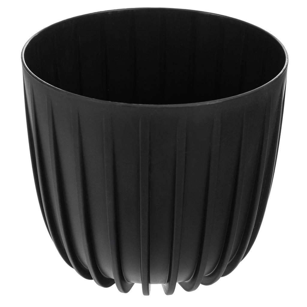 KADAX Doniczka Donica Osłonka Na Kwiaty 12,5cm Okrągła Plastikowa Kwietnik Czarna
