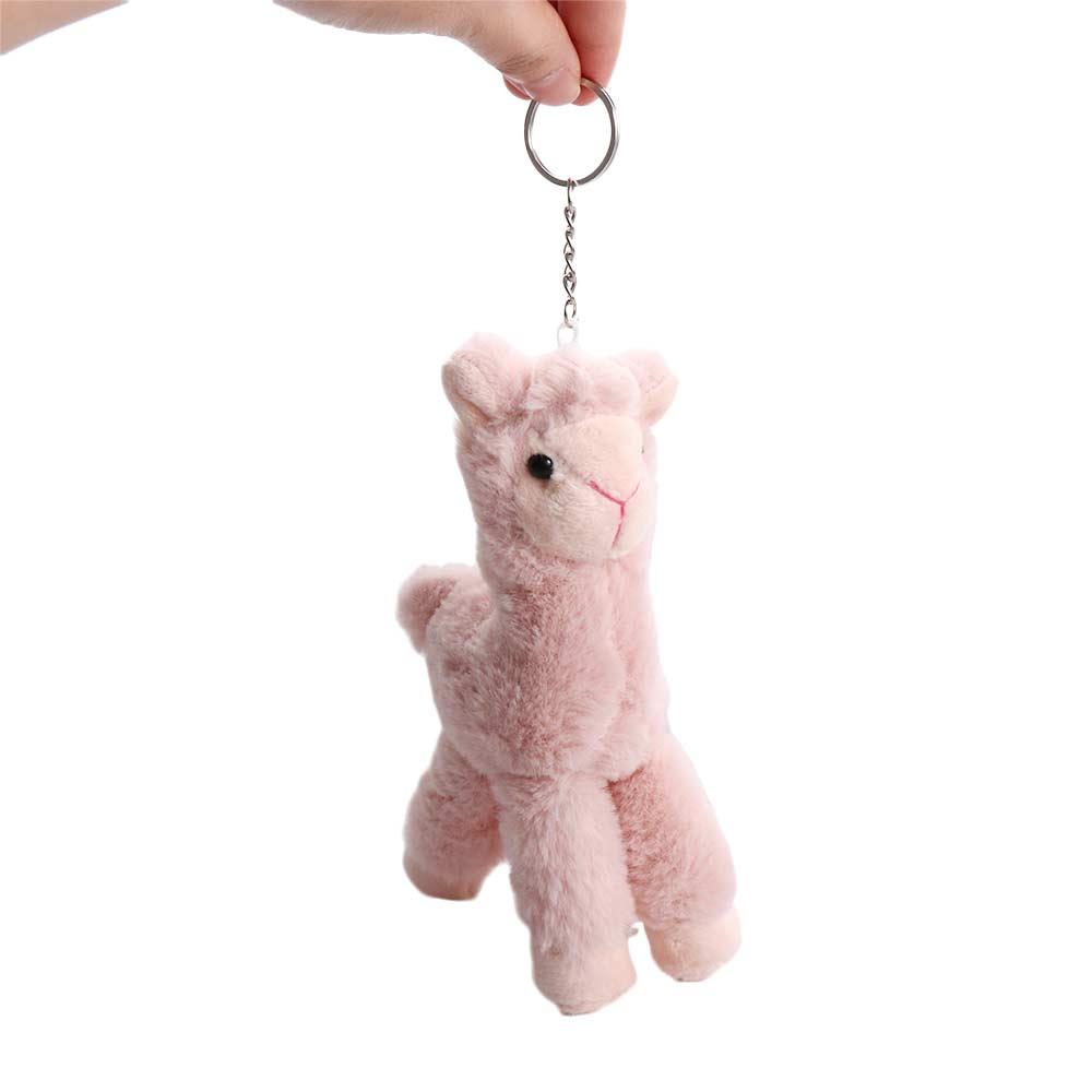 Backpack Accessory Plush Doll Pendant Handmade Key Trinket Sheep Key Ring Stuffed Toy Keychain Alpaca Keychain Animal Keyring