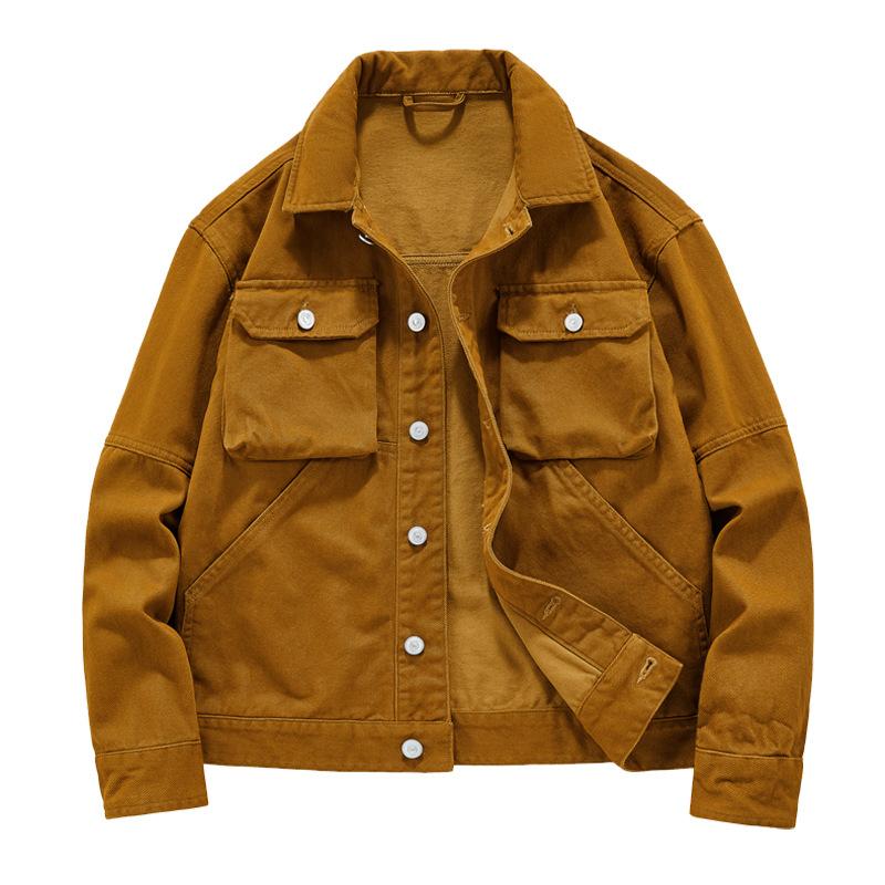 Высококачественная американская ретро-тяжелая джинсовая куртка мужская весенняя новая свободная модная брендовая куртка из чистого хлопка для инструментов