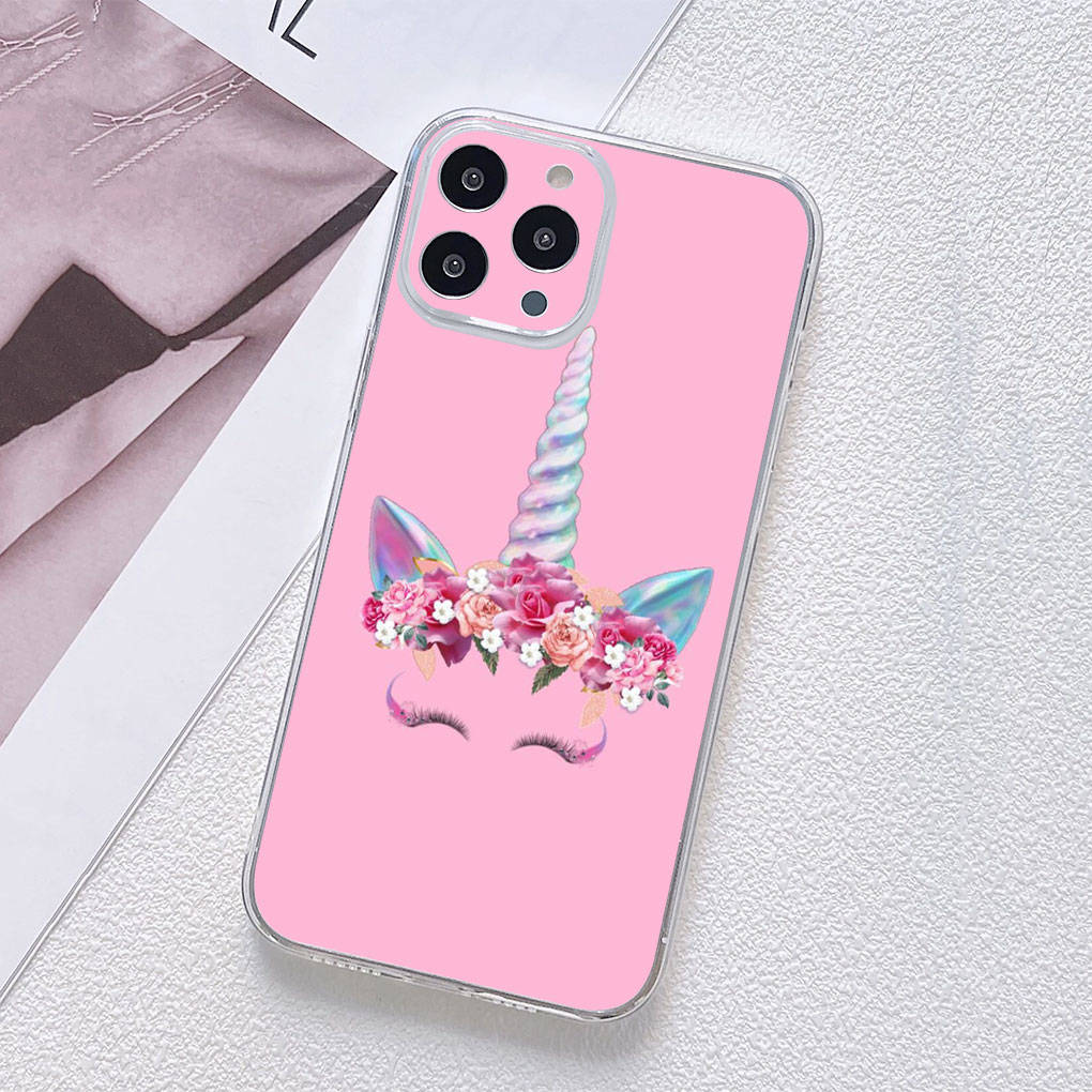 Чехол для телефона Motorola Moto Edge 40 30 neo G54 G24 G84 iPhone 15 14 Xiaomi Redmi Note 13 12 11 Pro Samsung Galaxy A34 A54 Unicorn Rainbow Horse Anime