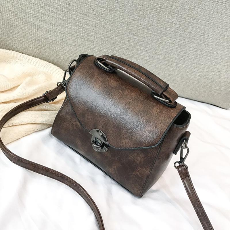 Small Square Bags For Women Fashion Solid Color Designer Crossbody Shoulder Bag Vintage PU Leather Handbags Female Bag