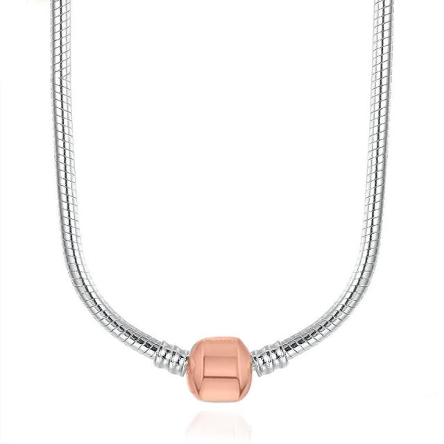 45cm Length Silver Color Charm Necklace Snake Chain Fit Brand Original Pendant Necklaces For Women Lover Diy Jewelry Gift