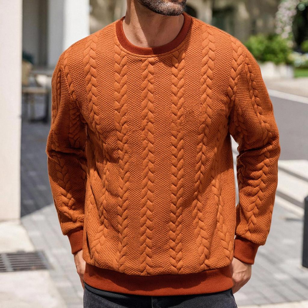 Мужская модная толстовка с круглым вырезом и длинными рукавами для отдыха