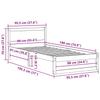 Natural Wooden Bed Frame with Headboard 90 x 190 cm Solid Pine Wood