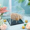 1set Transparent Acrylic Display Boxes Dust-Proof Cases with Black Base and 4Pcs Plastic Rings for Models Building Blocks Doll Display Holders Clear